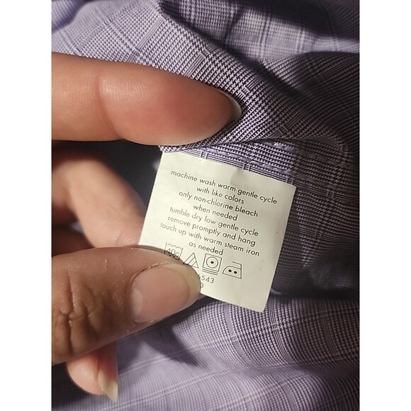 Calvin Klein & Co Men’s Dress Shirt M Lavender Long Sleeve 15-15.5 32/33 - Picture 7 of 7